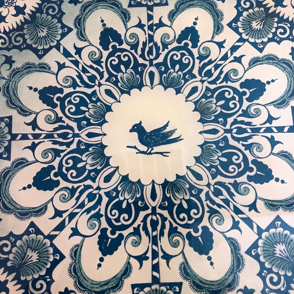 Hand Blown Glass Decoupage Plate - Blue Bird (EUC) - Picture 2 of 7